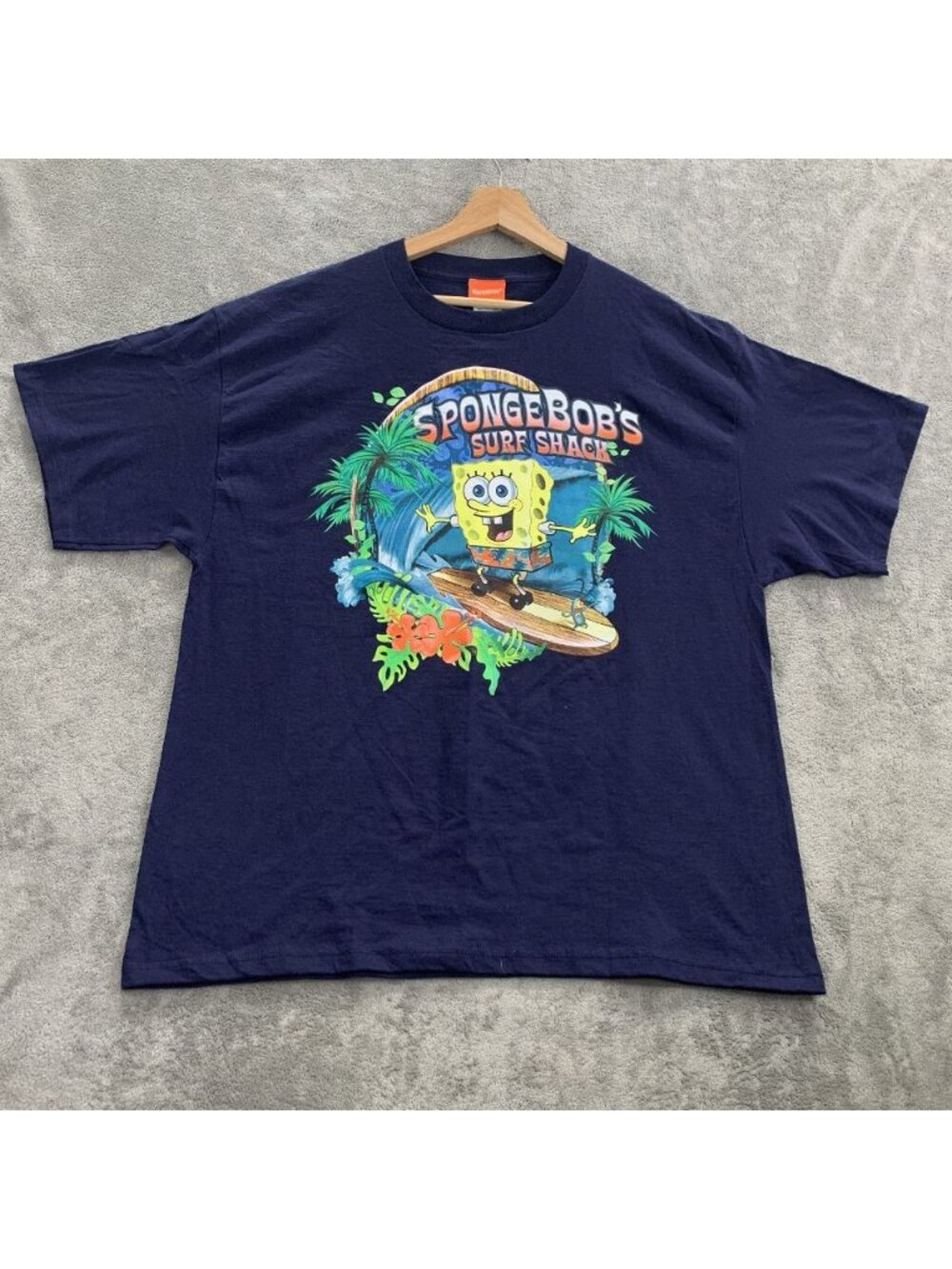Vintage Nickelodeon Shirt Mens XL SpongeBob SquarePants Surf Shack Blue Y2K 2005